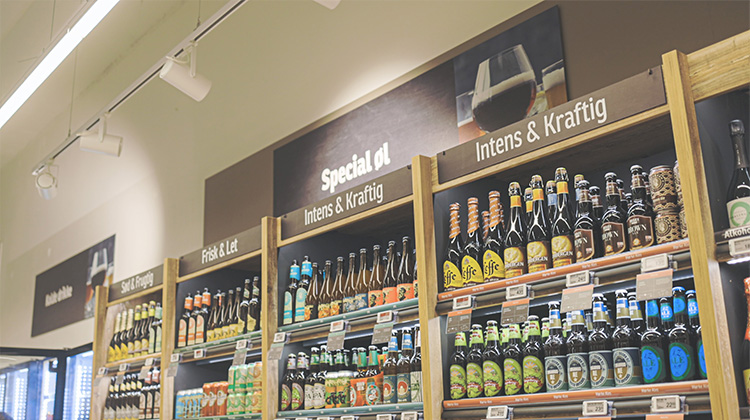 øludvalg i spar-butik